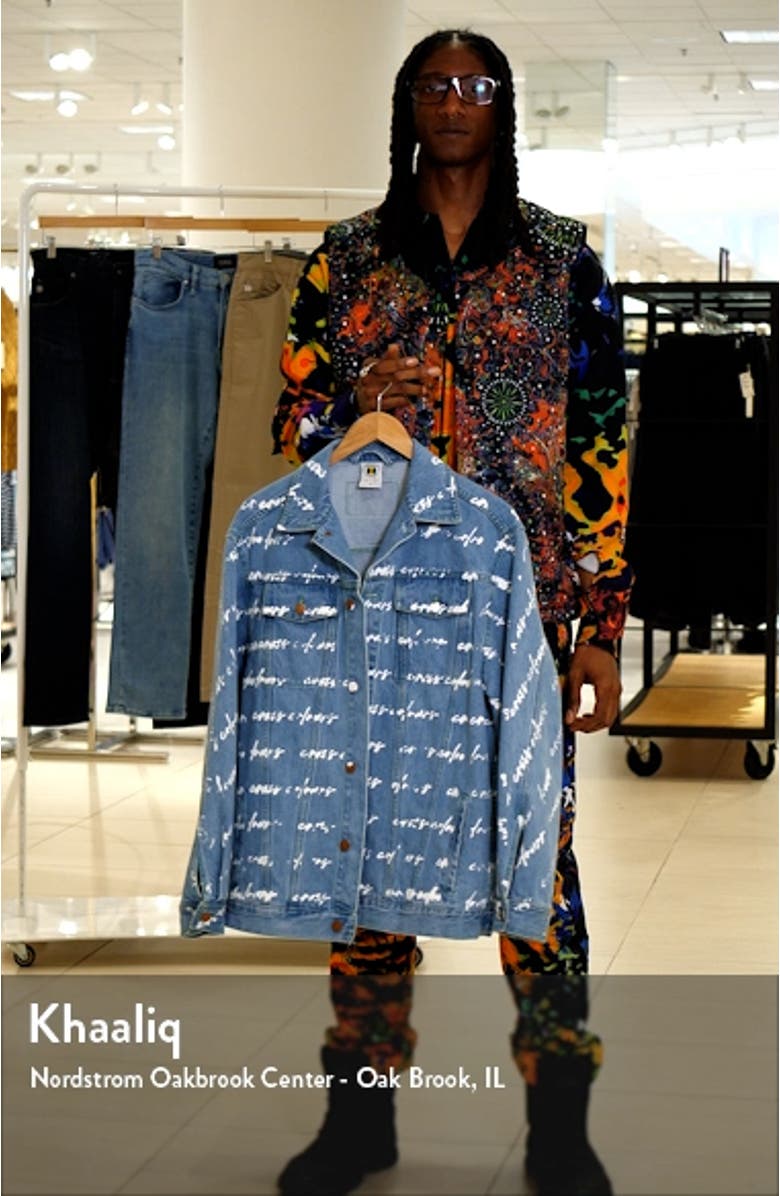 Logo Print Cotton Denim Trucker Jacket, sales video thumbnail