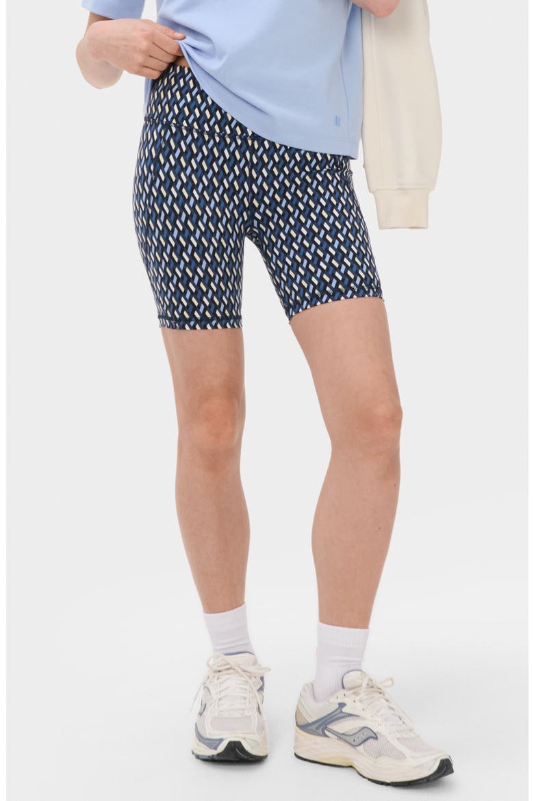 Power 6" Bike Shorts, Main, color, BLUE LINKED GEO PRINT