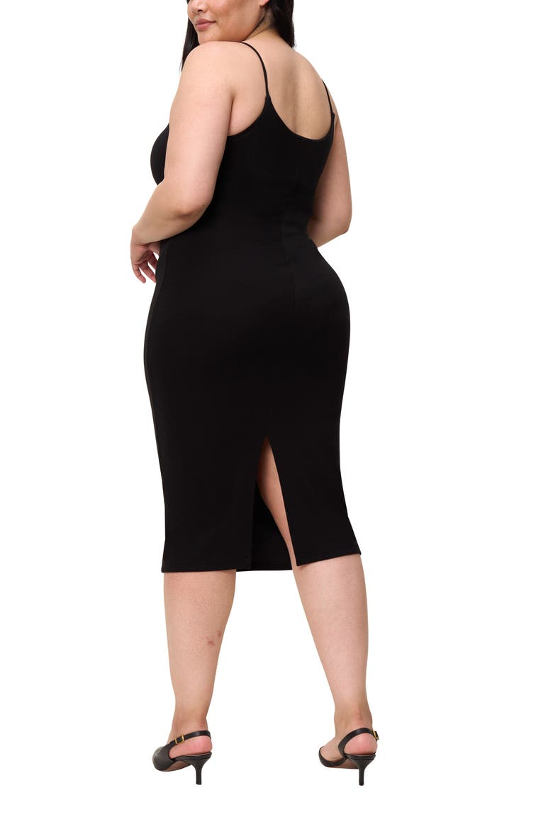 The Spaghetti Strap Midi Dress, Alternate, color, Onyx