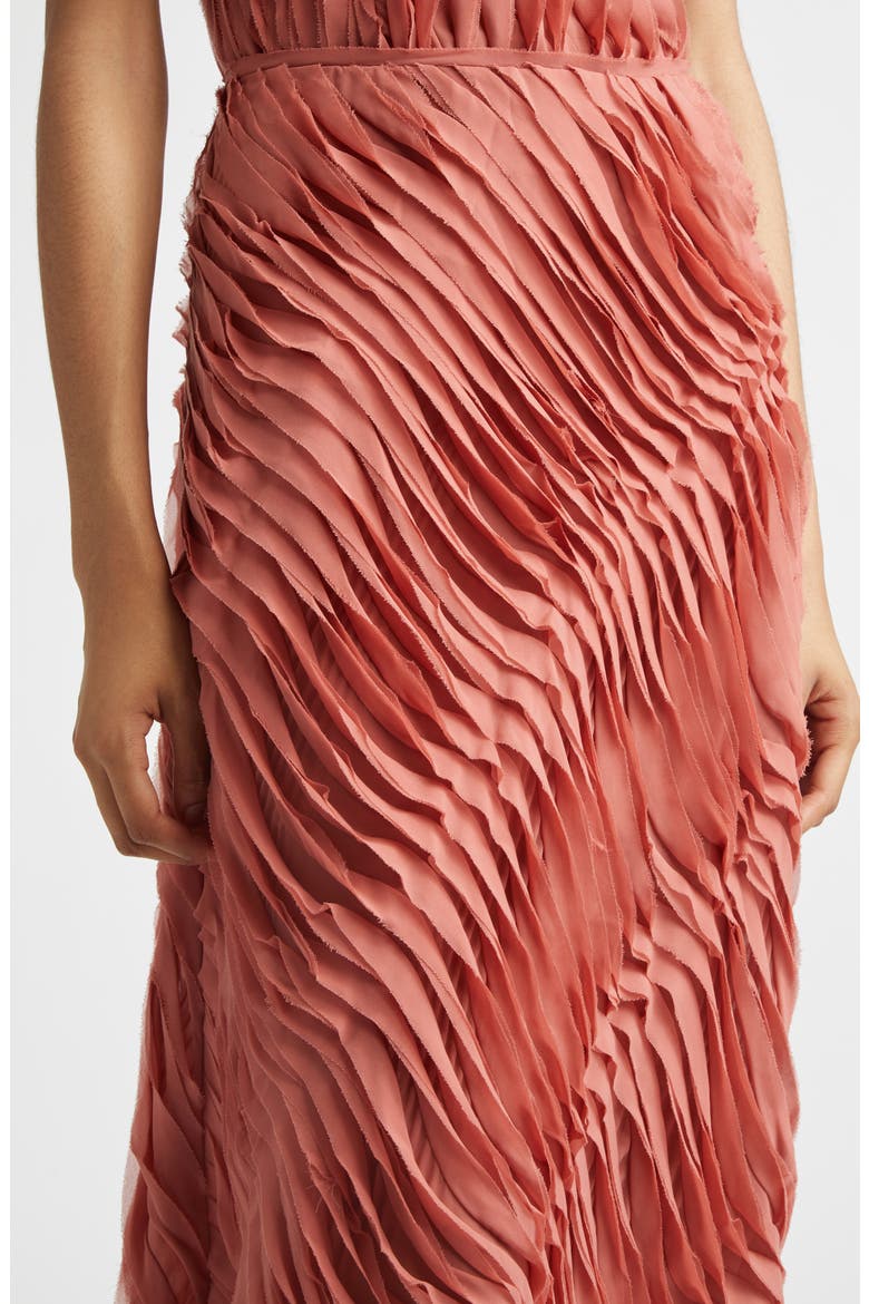Amiko Tiered Midi Skirt, Alternate, color, CHESTNUT