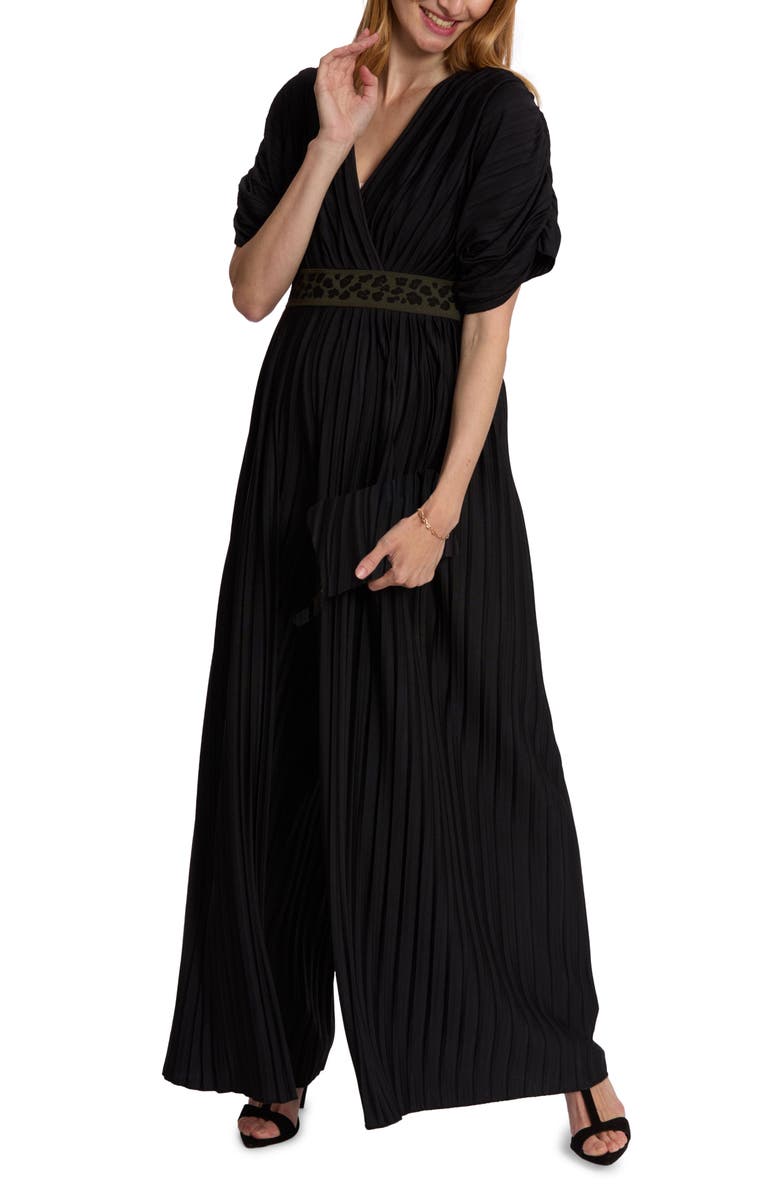 Cache Coeur Naomi Plissé Maternity Jumpsuit, Main, color, 