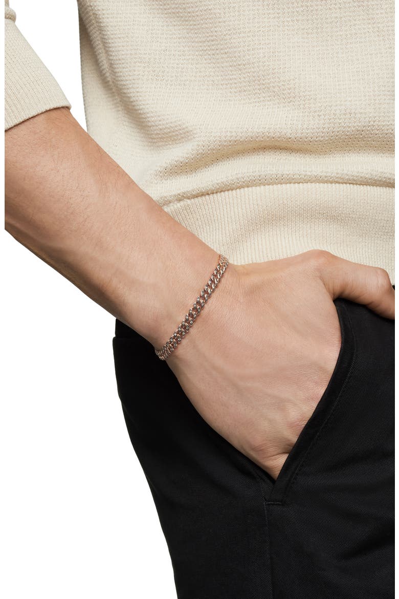 6mm Men's Pavé Cognac Diamond Curb Chain Bracelet, Alternate, color, 18K ROSE GOLD/ DIAMOND