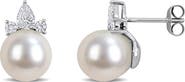Julianna B. Cultured Pearl & Diamond Earrings 14k