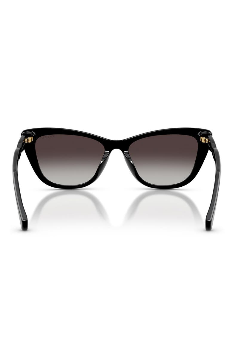 57mm Cat Eye Sunglasses, Alternate, color, SHINY BLACK / GREY GRADIENT