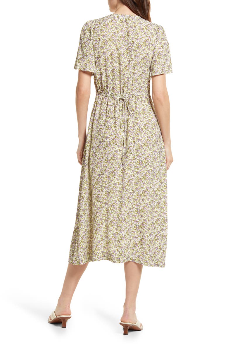 & Other Stories Floral Flutter Sleeve Midi Dress, Alternate, color, 
