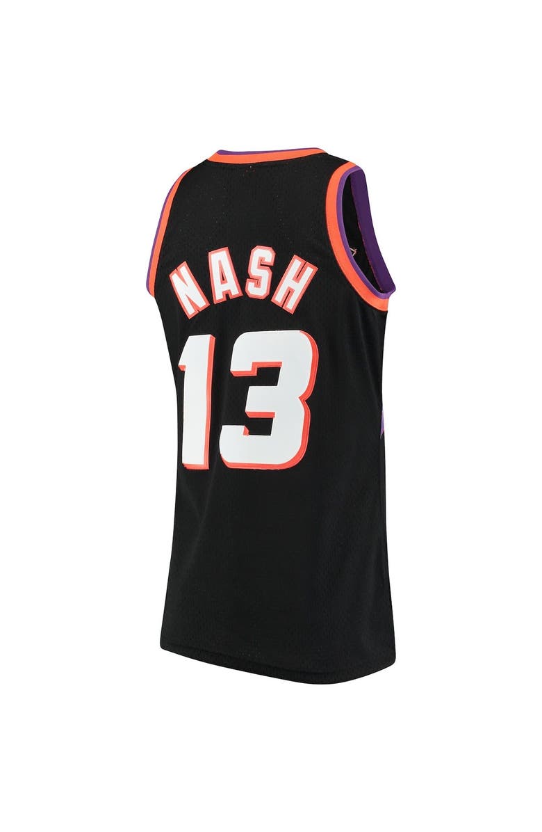 Mitchell & Ness Men's Mitchell & Ness Steve Nash Black Phoenix Suns 1996/97 Hardwood Classics Swingman Jersey, Alternate, color, Black