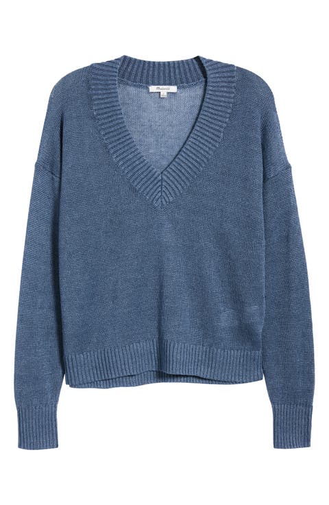 Arline Linen V-Neck Pullover