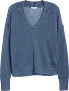 Madewell Arline Linen V-Neck Pullover
