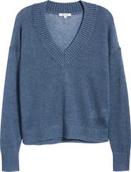 Madewell Arline Linen V-Neck Pullover