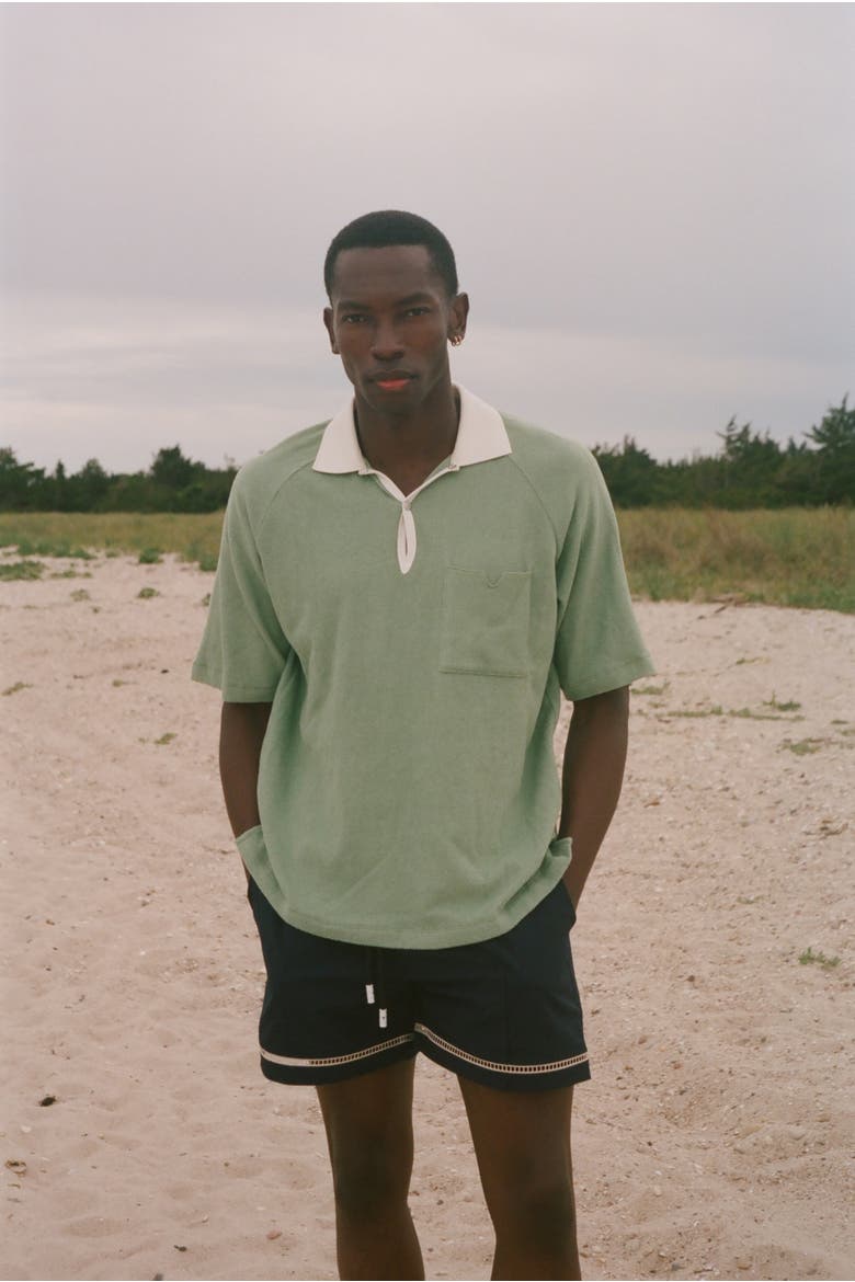Raglan Terry Polo, Alternate, color, Green