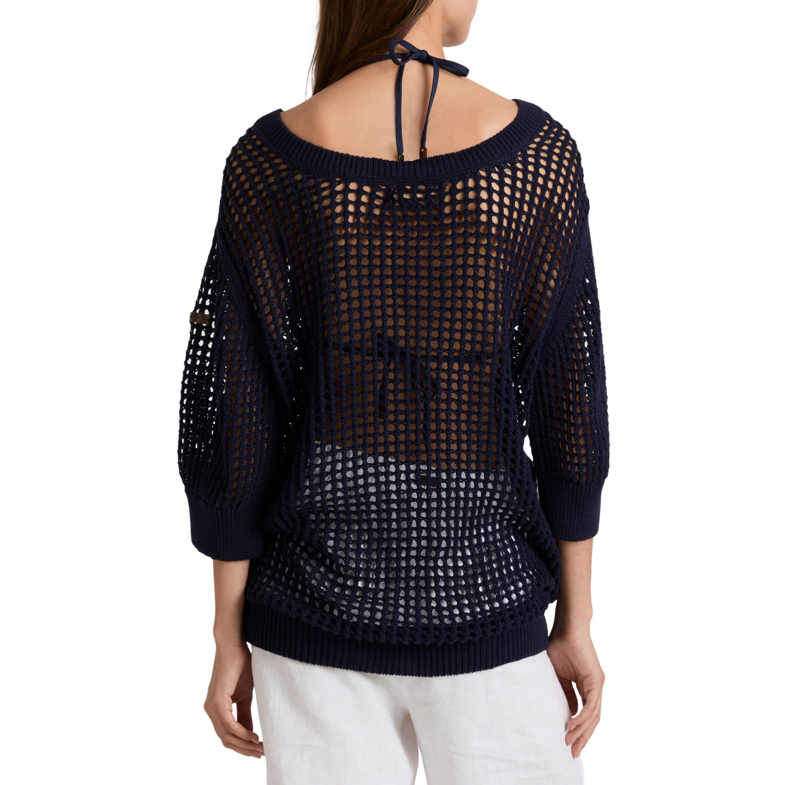 Women Crochet Sweater Solid - image 2