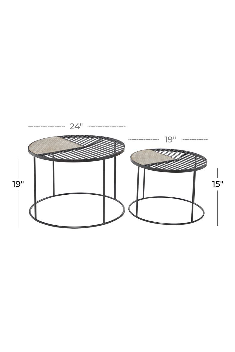 Studio Barbell Set Rack GINGER BIRCH STUDIO WILLOW ROW Set of 2 Black Metal Contemporary Accent ...