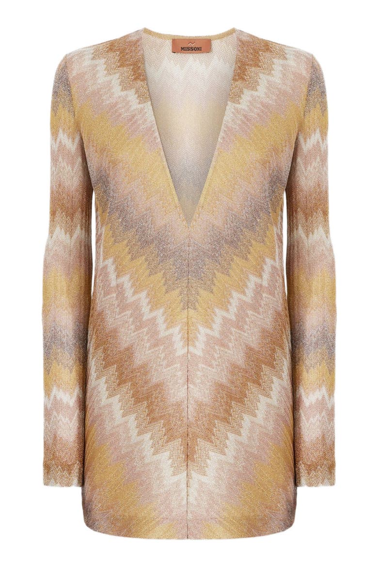 Long-sleeved Mini Dress In Dégradé Lurex, Alternate, color, Multicoloured