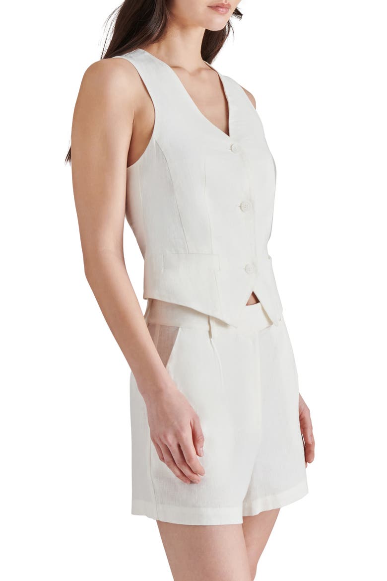 Selene Linen Blend Vest, Alternate, color, IVORY