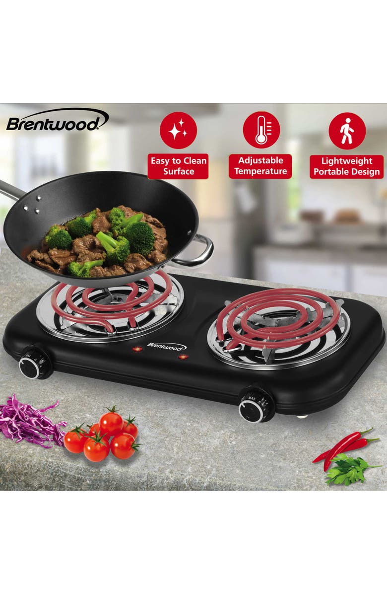 Brentwood Countertop Double Coiled Electric Burner, Alternate, color, 