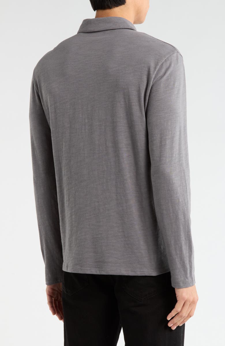 Vince Johnny Collar Long Sleeve Knit Top, Alternate, color, Rain Cloud