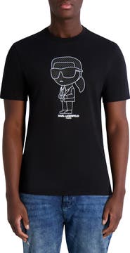KARL LAGERFELD PARIS Rubberized Karl Cotton Graphic T-Shirt