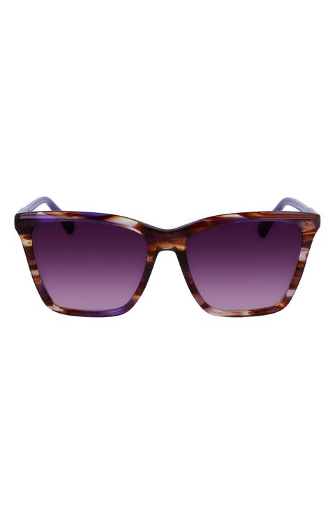 Le Pliage 56mm Gradient Rectangular Sunglasses