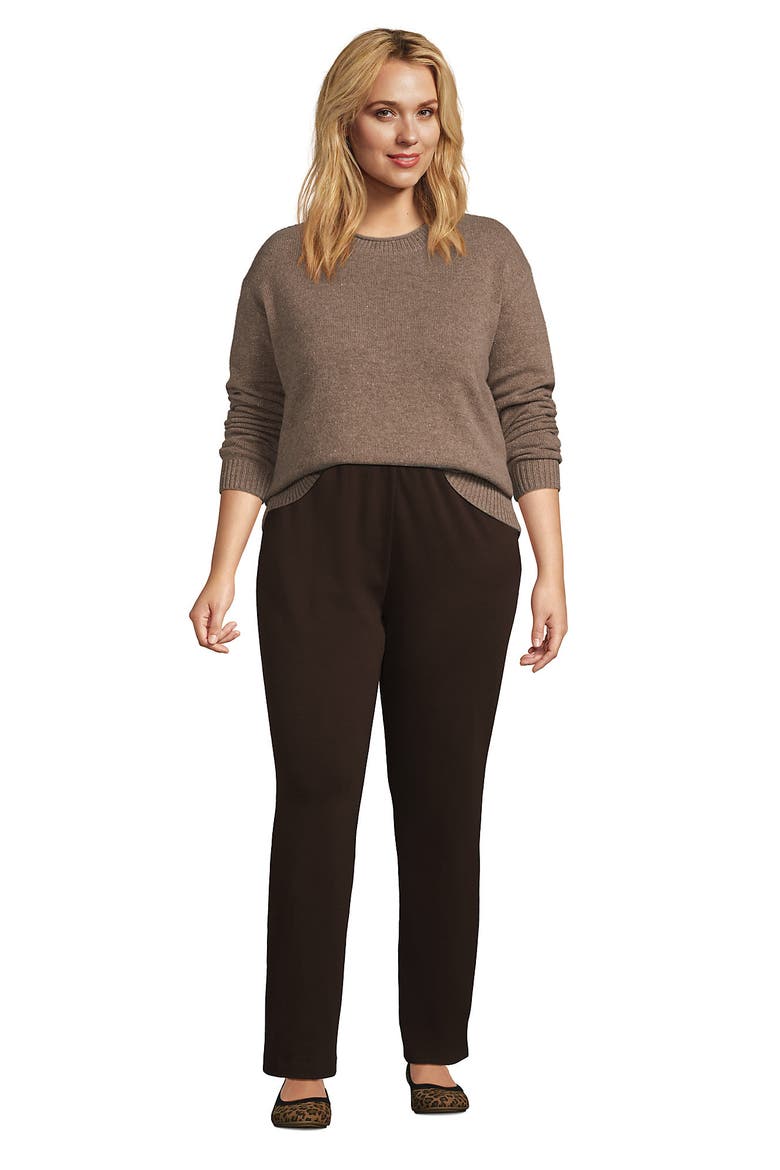 Plus Size Sport Knit High Rise Pants, Alternate, color, Rich Coffee
