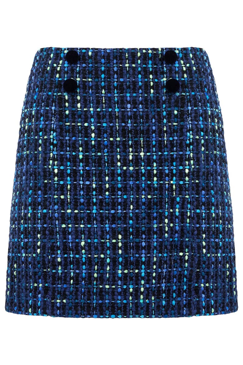 Tweed Pencil Skirt, Alternate, color, NAVY TWEED