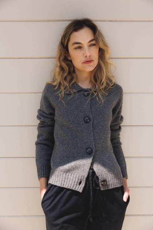 Vir Vita Kaia Cardigan In Gray