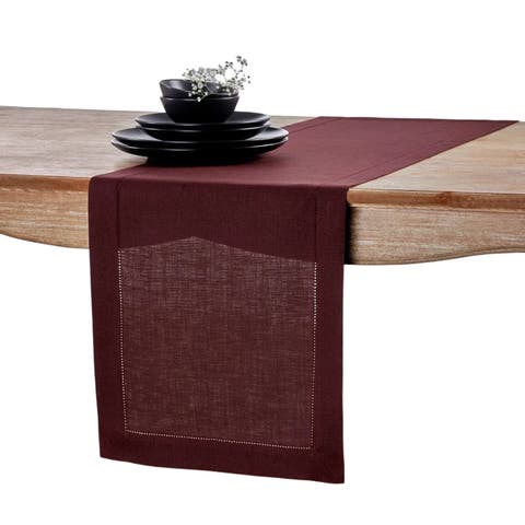 Linen Table Runner - Classic Hemstitch