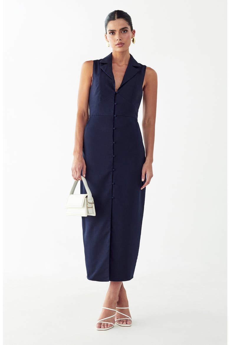 Barossa Midi Dress, Alternate, color, Navy Blue