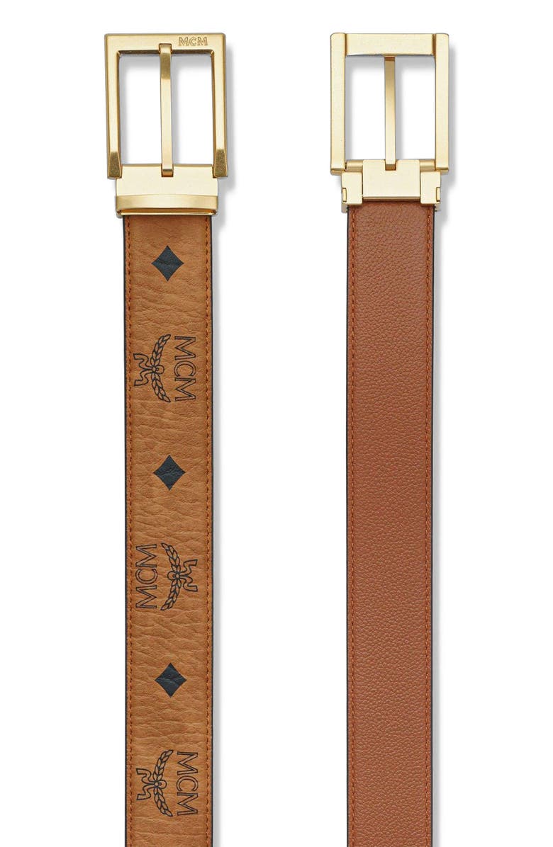 MCM Aren Reversible Belt 1.3" in Visetos, Alternate, color, 