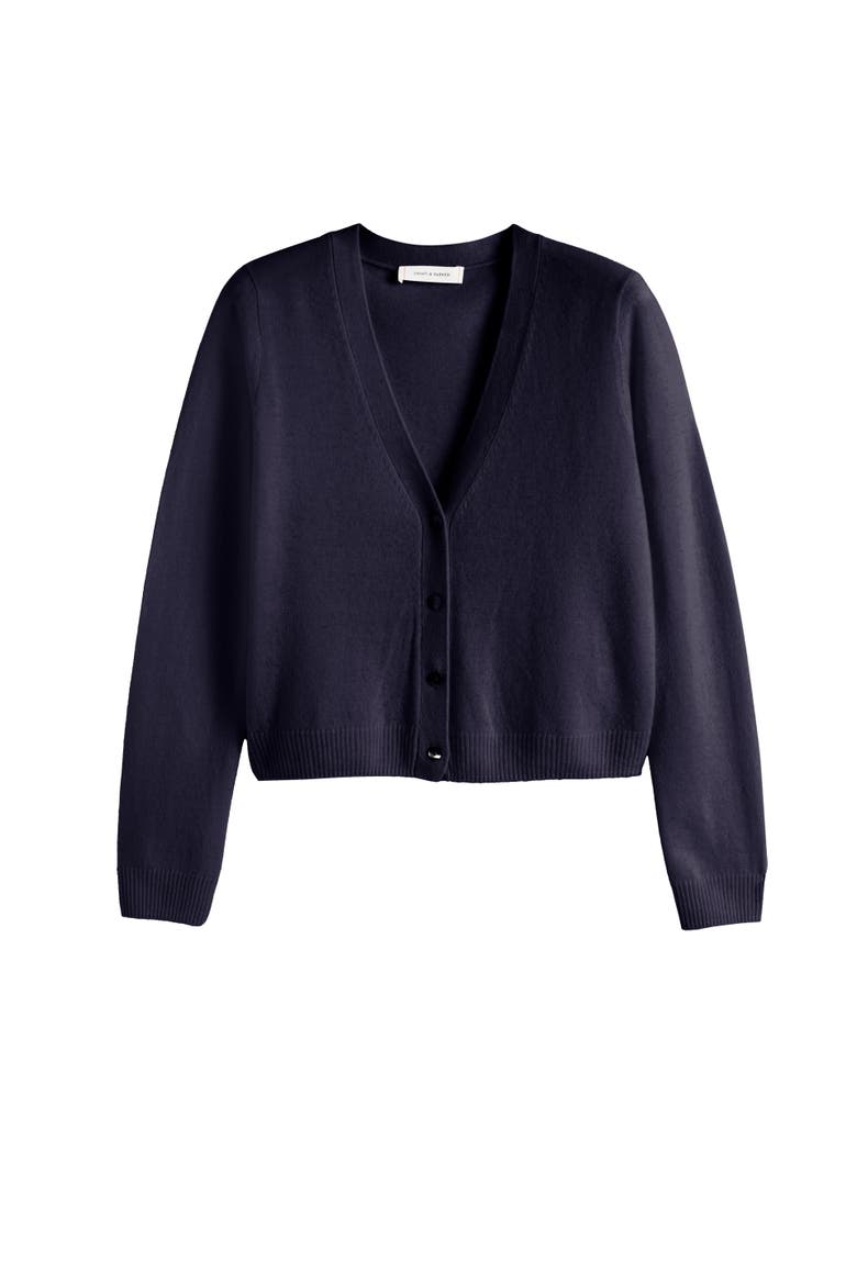 Air Pure Cashmere Cardigan, Alternate, color, Navy
