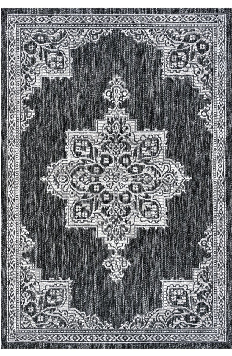 JONATHAN Y Arden Vintage Casual Medallion Indoor/Outdoor Area Rug, Alternate, color, Dark Gray/Cream