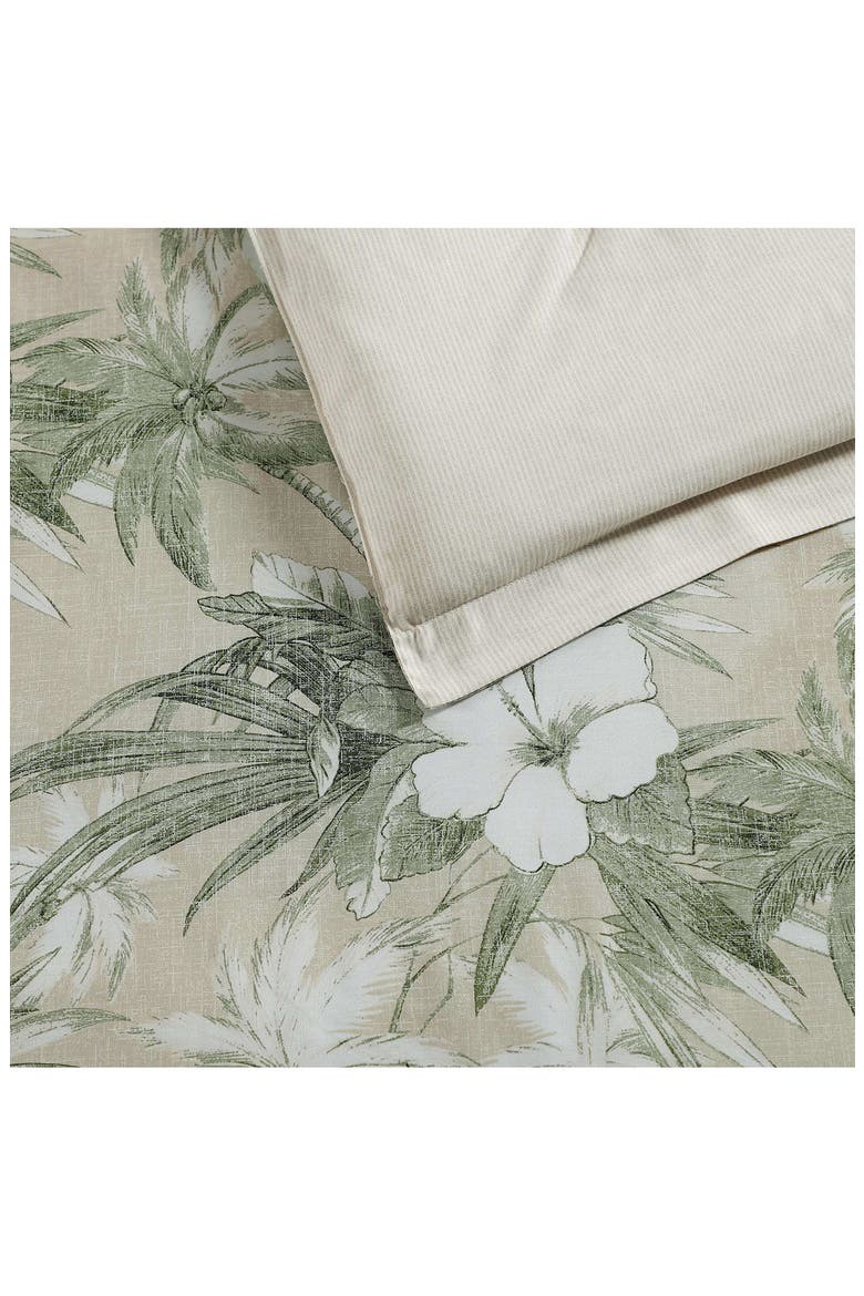 Beachway Blooms Comforter & Pillow Sham Set, Alternate, color, LIGHT BEIGE/ GREEN