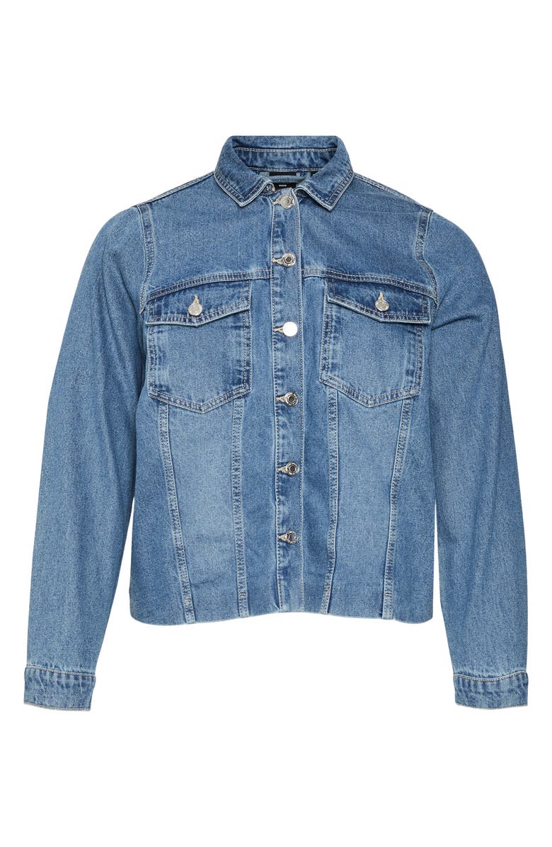 VERO MODA CURVE Cray Denim Jacket, Alternate, color, 