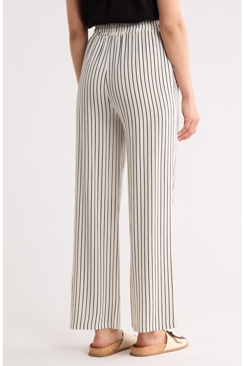 Drawstring Wide Leg Striped Pants, Alternate, color, BLACK STRIPE