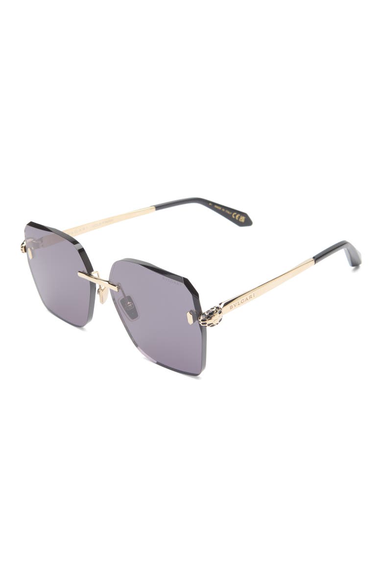 Serpenti Forever Rimless Square Sunglasses, Alternate, color, GOLD/ SMOKE