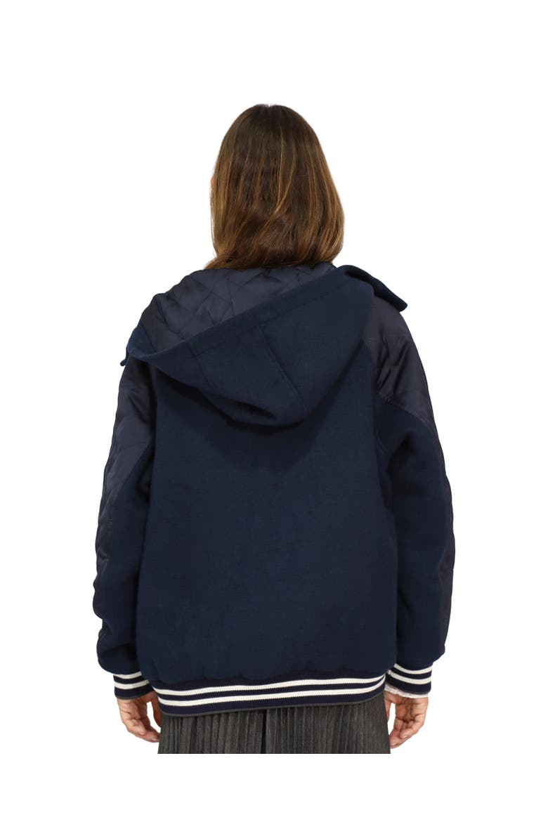 Remix Bomber Varisty Jacket, Alternate, color, Navy