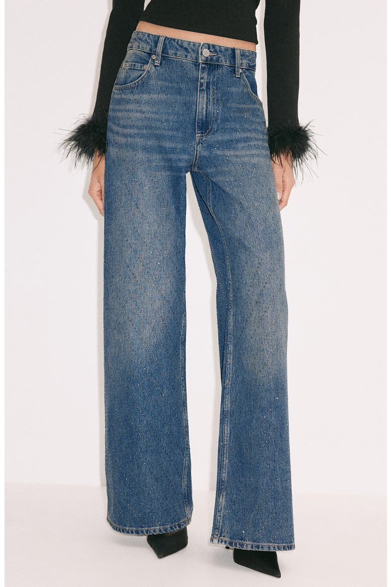 Allegra High Waist Wide Leg Jeans, Main, color, DARK BLUE