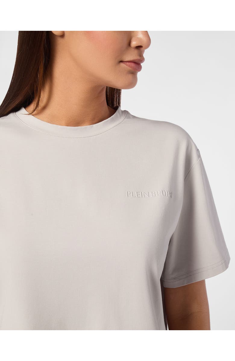 PLEIN SPORT Cropped T-Shirt Round Neck Ss Women, Alternate, color, Grey