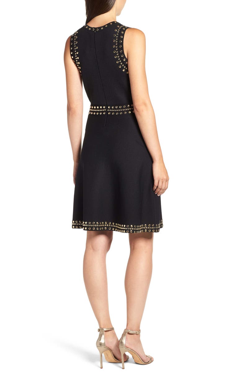 MICHAEL Michael Kors Studded Fit & Flare Dress, Alternate, color, 
