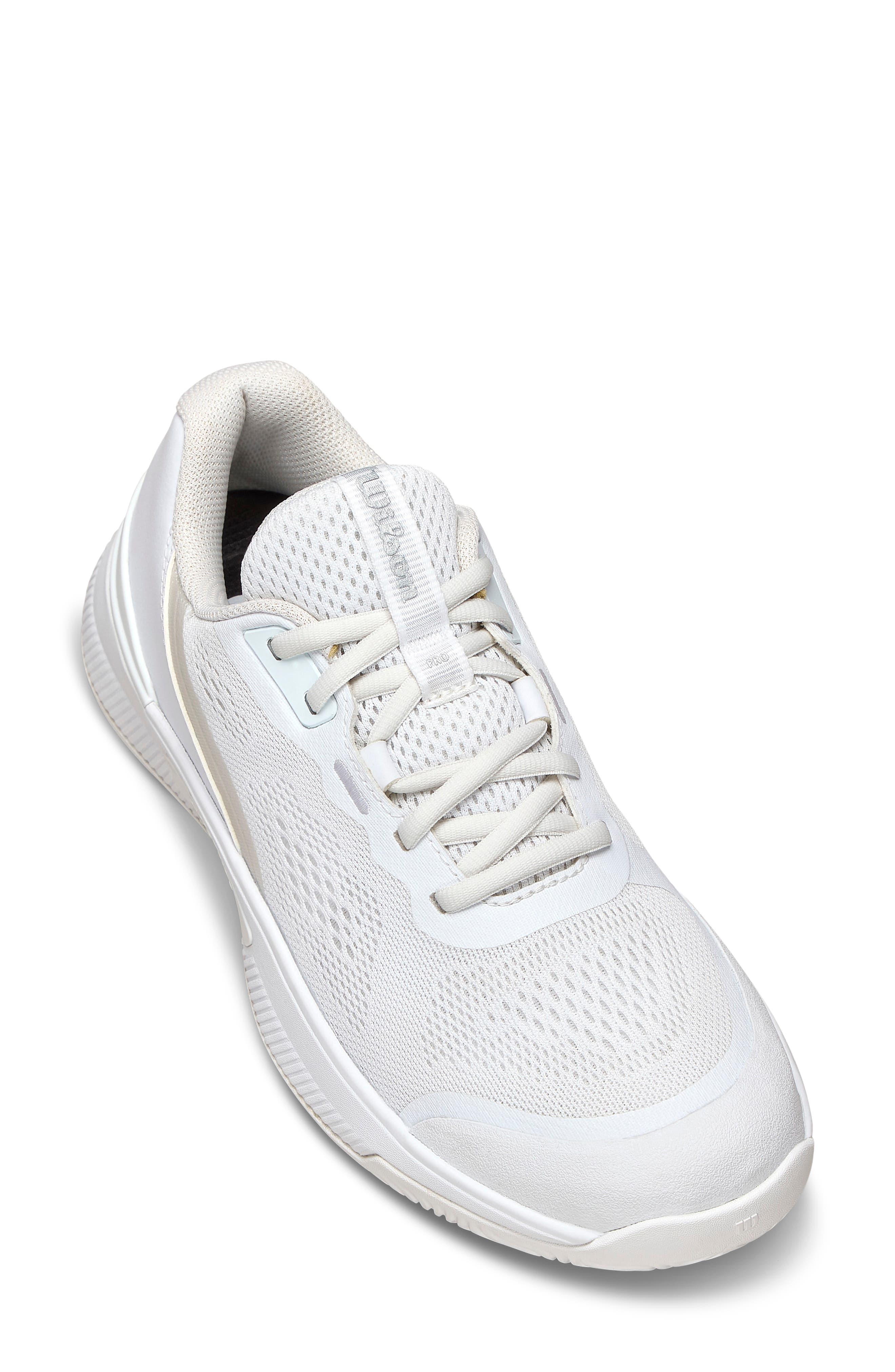 Intrigue Pro Tennis Sneaker, Main, color, WHITE / WHITE / SILVER