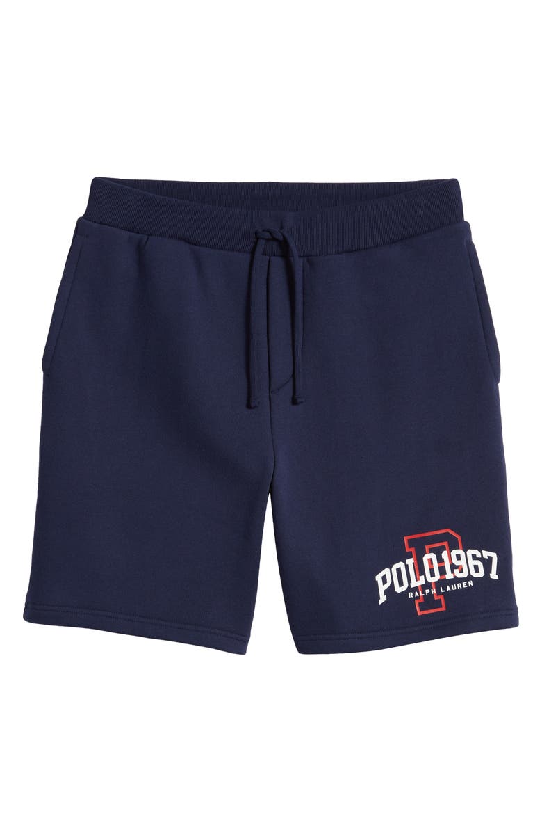 Polo Ralph Lauren Logo Graphic Fleece Sweat Shorts, Alternate, color, 