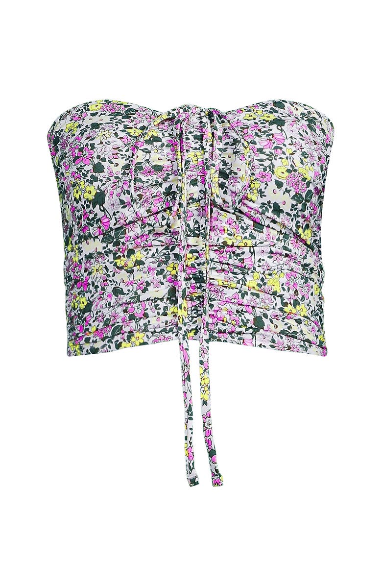 Lands' End Womens Ruched Halter Tankini Top, Alternate, color, White Multi Ditsy Floral