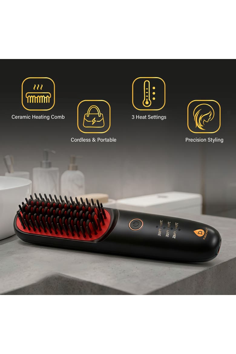 Modern Velvet Heated Hair Straightener, Alternate, color, Black