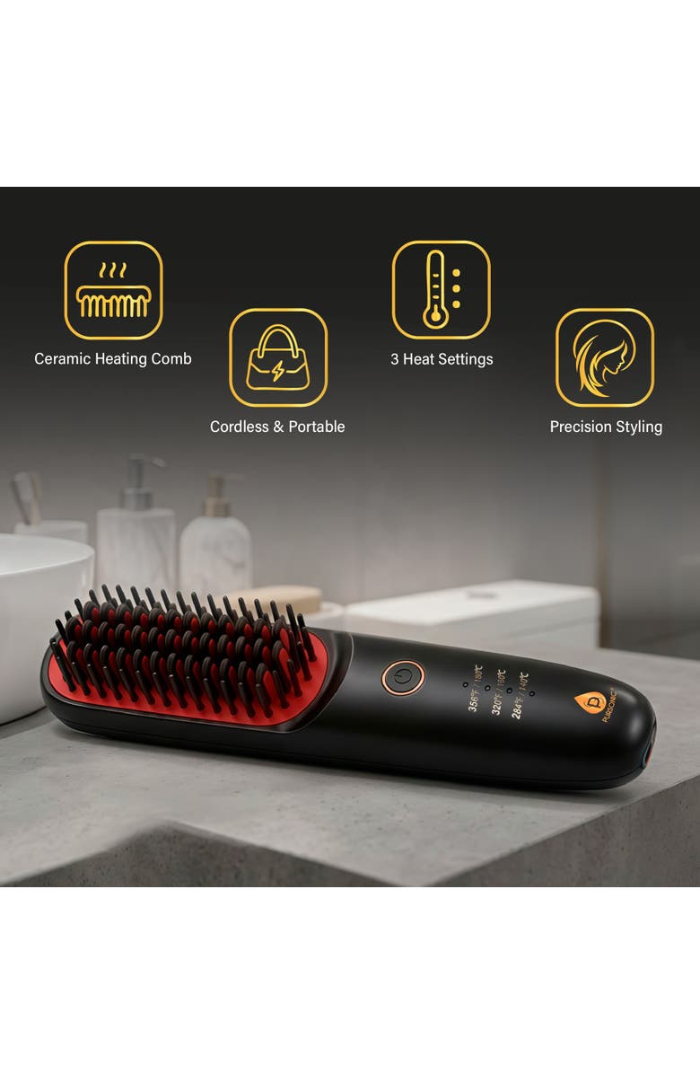 PURSONIC Modern Velvet Heated Hair Straightener, Alternate, color, Black