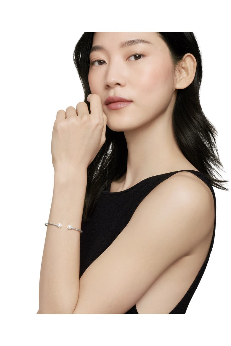 Solari Pearl Bracelet with Diamonds in 18K Gold, Alternate, color, WHITE GOLD/ DIAMOND/ PEARL