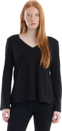 WILT Clothing V-Neck Long Sleeve Empire Seam Trapeze Tee with Lace Trims