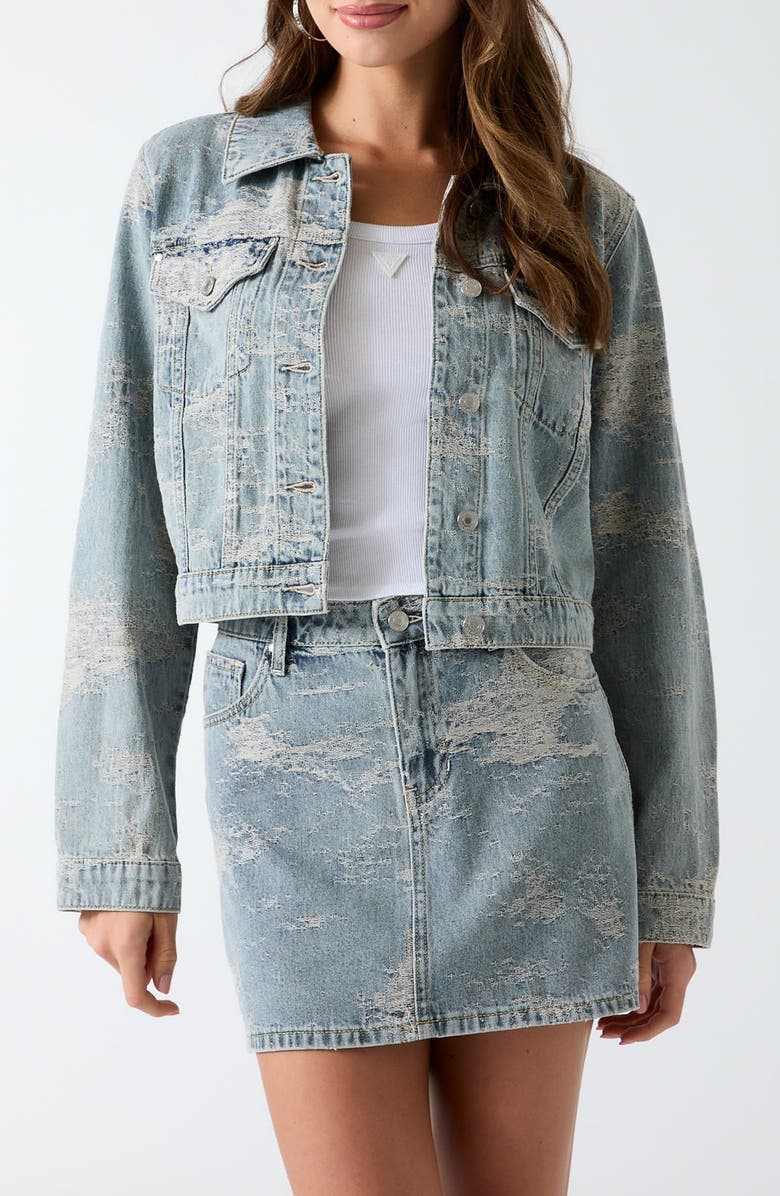 GUESS Billie Denim Jacket, Main, color, Light Wash