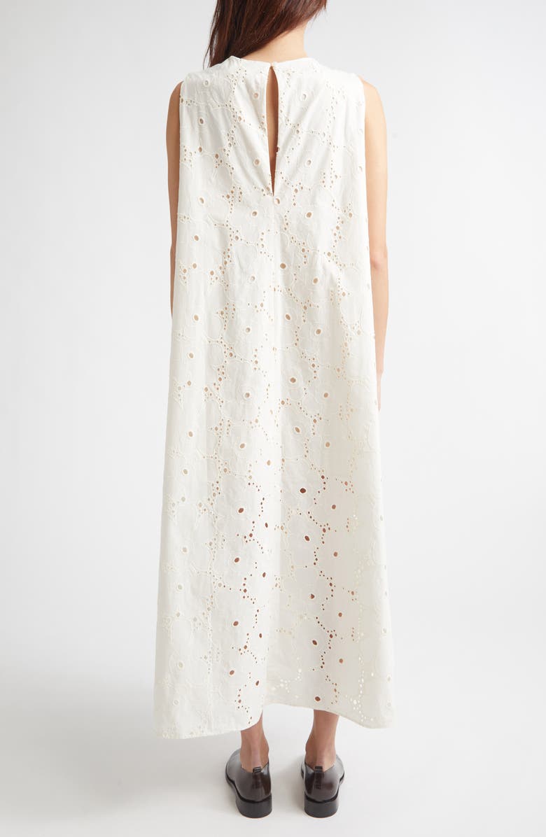 Marimekko Alvariinsa Unikko Cotton Eyelet Maxi Dress, Alternate, color, Off White