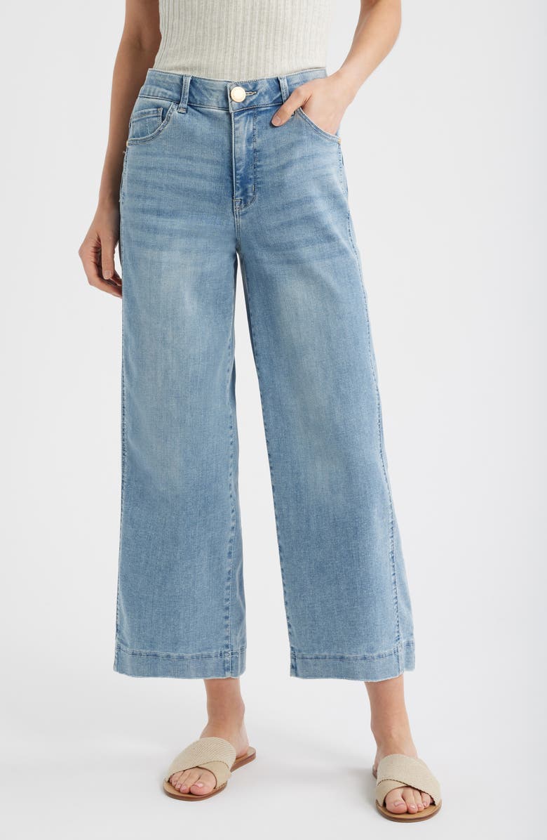 Wit & Wisdom Skyrise Crop Wide Leg Jeans, Main, color, Light Blue Artisanal