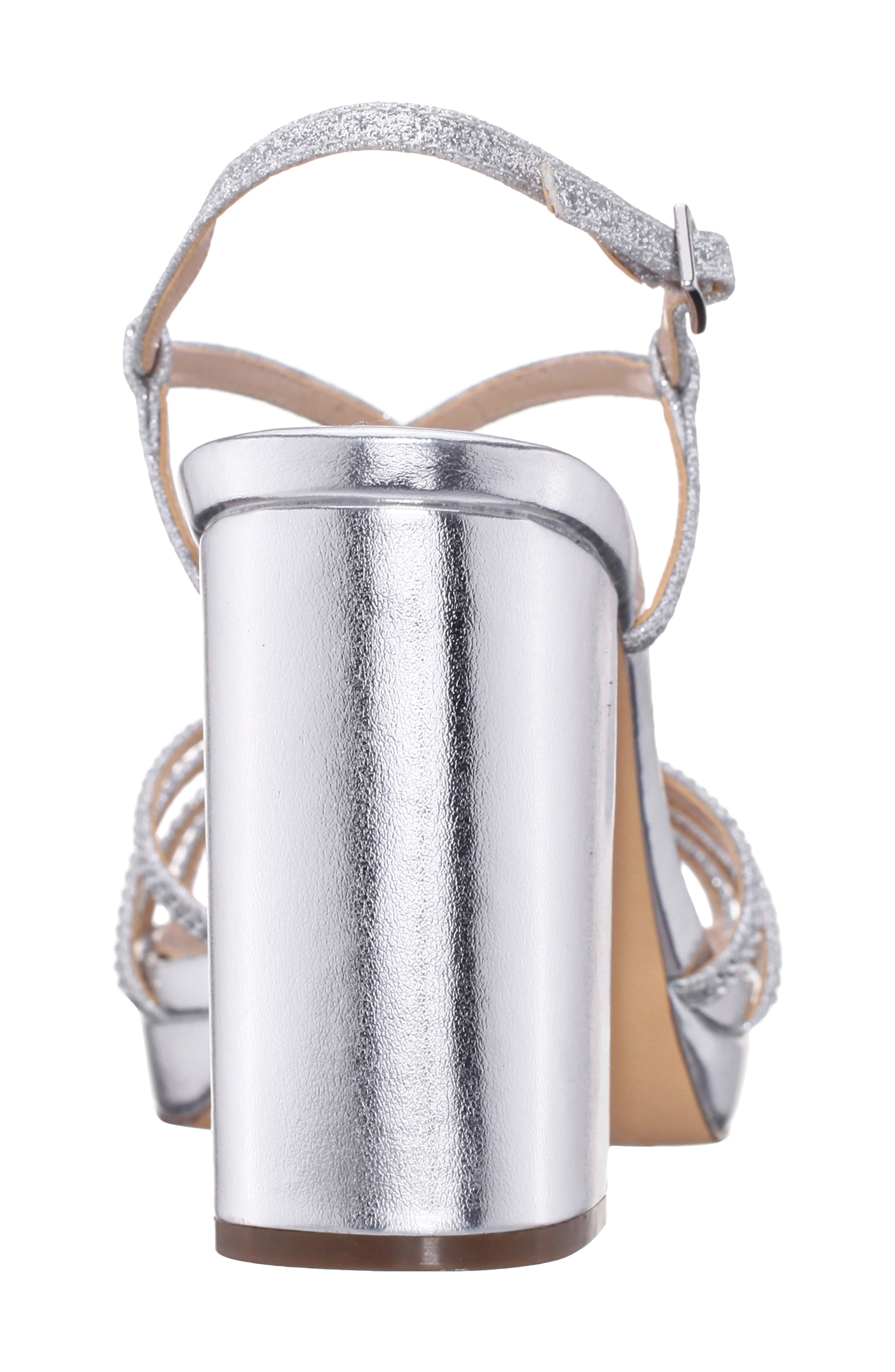 Nina Summer Slingback Platform Sandal, Alternate, color, Silver