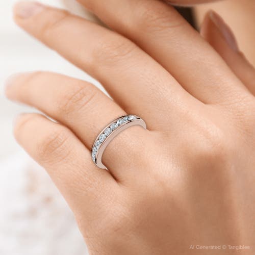Bliss Diamond 1/2ct Diamond Wedding Ring Channel Set 14k Gold Or Platinum Lab Grown Ef/vs In Gold